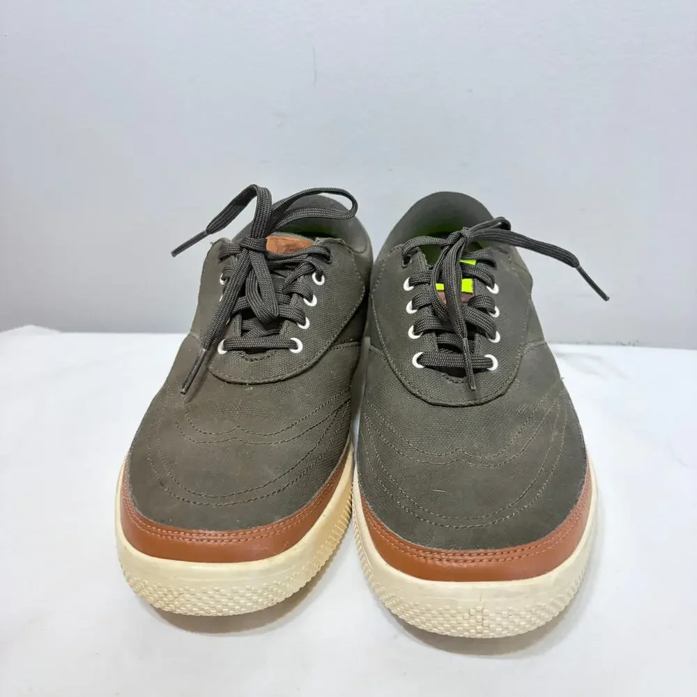 Nike Golf Lunarlon Lunar Swingtip Shoes Leather Canvas Olive Green Mens Cider 7